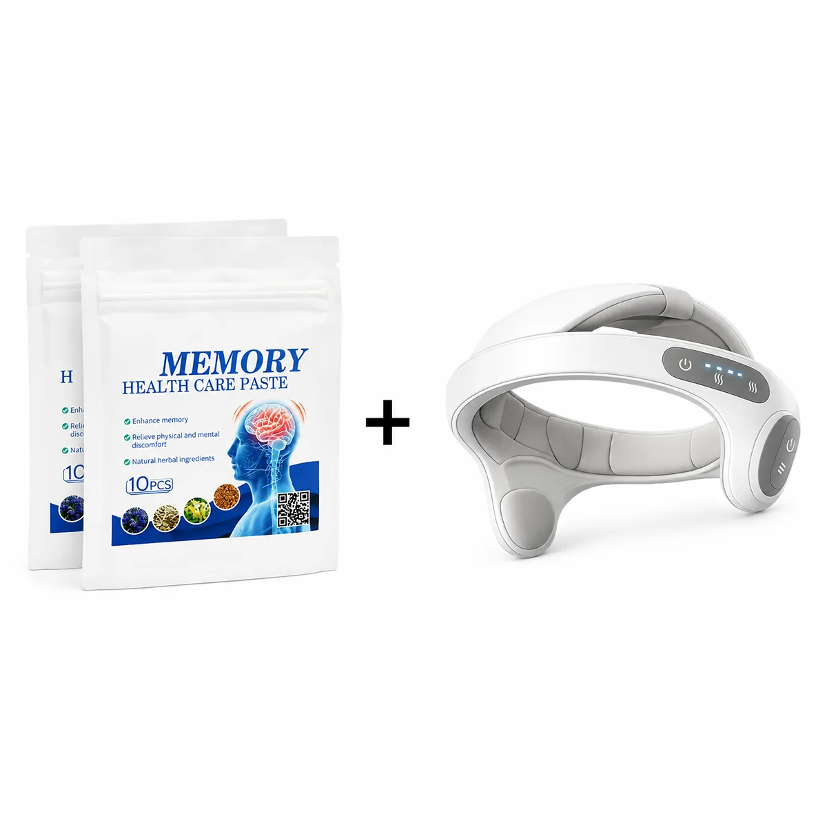 The Larkmere Kit — Memory Health Care patches plus a white scalp massager instrument